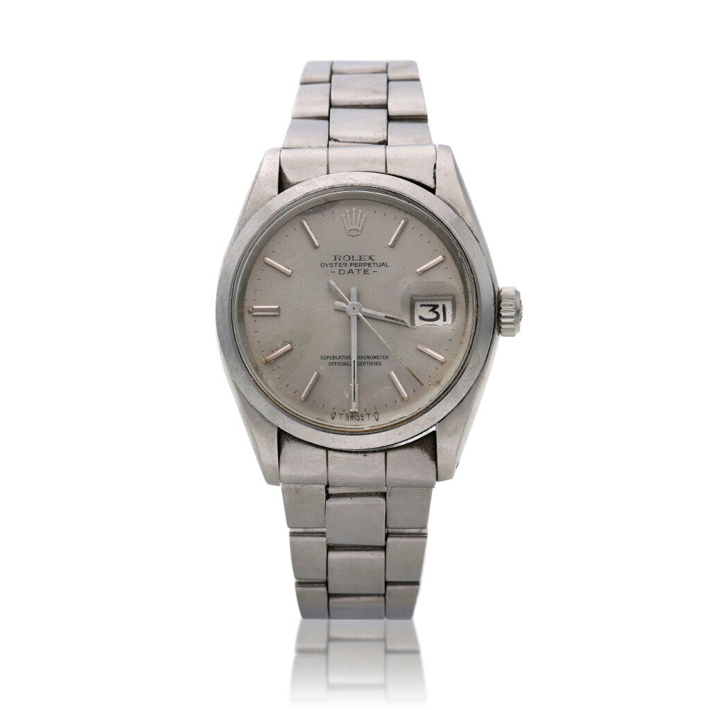 View full screen - View 1 of Lot 377. Reference 1500 Date | A stainless steel wristwatch with date and bracelet, Circa 1972.