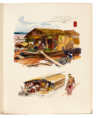 View full screen - View 1 of Lot 32. FARRÈRE AND FOUQUERAY | Jonques et sampans, 1945.