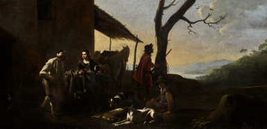 Voir en plein écran - Voir 1 du lot 39. MICHAEL SWEERTS | A HUNTING PARTY RESTING BY AN INN .