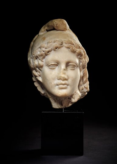 View full screen - View 1 of Lot 2. Roman Imperial Marble Head of Ganymede (or possibly Paris), circa 1st century A.D..