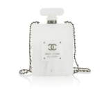 White Marble A Métiers D'Art Paris-Rome Lucite No 5 Perfume Bottle Clutch With Gunmetal Hardware, 2016