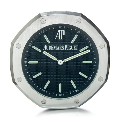 View full screen - View 1 of Lot 361. AUDEMARS PIGUET | ROYAL OAK, A METAL WORK WALL CLOCK, CIRCA 2015.