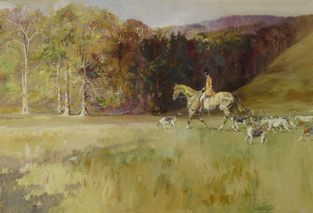 View full screen - View 1 of Lot 53. MICHAEL LYNE | MOVING OFF WITH HOUNDS.