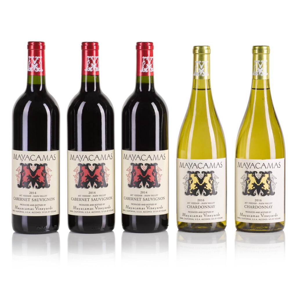 View full screen - View 1 of Lot 655. US Chardonnay and Cabernet Sauvignon 2103-2016 from Mayacamas and Stag's Leap (8 BT).