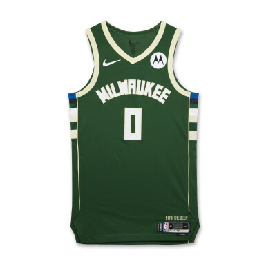 View full screen - View 1 of Lot 61. Damian Lillard Milwaukee Bucks 2023-2024 Game Worn Association Edition Jersey .