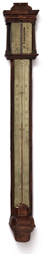 GEORGE III MAHOGANY BAROMETER, SAMUEL MOORE, CIRCA 1820