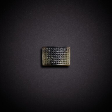 View full screen - View 1 of Lot 9460. A celadon jade scabbard slide, Han dynasty | 漢 青玉劍璏.