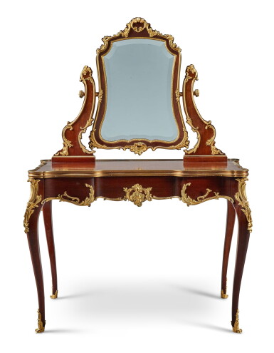 View full screen - View 1 of Lot 6. A FRENCH GILT-BRONZE MOUNTED MAHOGANY DRESSING TABLE, CIRCA 1910.