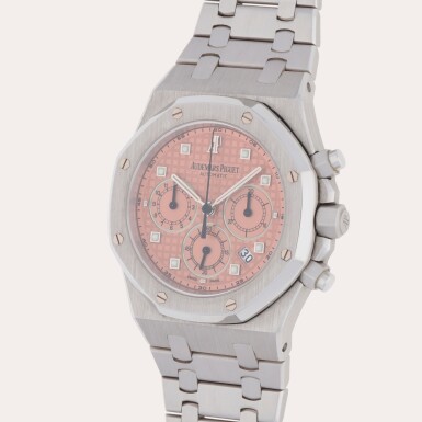 View full screen - View 1 of Lot 283. Royal Oak Chronograph, Reference 25960BC.OO.1185BC.02 | A white gold chronograph wristwatch with date and bracelet | Circa 2003.