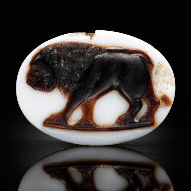View full screen - View 1 of Lot 1. Southern Italian, circa 1220-1230 | An Important Cameo with a Walking Lion .