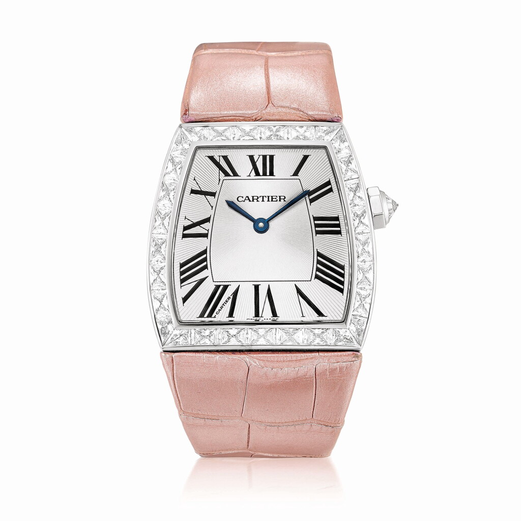 View full screen - View 1 of Lot 2051. Cartier | La Dona, Reference 6013, A white gold and diamond-set wristwatch, Circa 2000 | 卡地亞 | La Dona 型號6013 白金鑲鑽石腕錶,約2000年製.