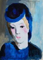 Marie Laurencin 瑪麗·羅蘭珊 | Jeune femme en bleu - Hélène 藍衣年輕女子 - 艾蓮娜