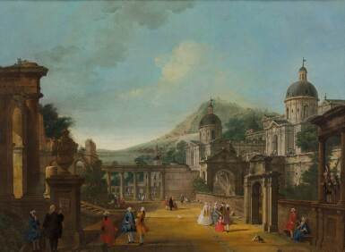 View full screen - View 1 of Lot 268. An Italianate architectural capriccio with figures.