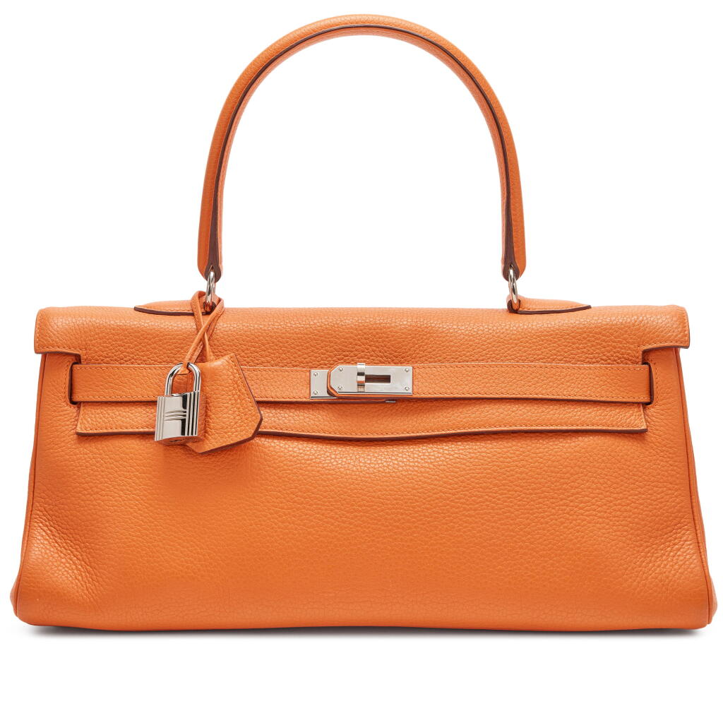 View full screen - View 1 of Lot 205. Orange H Clèmence JPG Shoulder Kelly 42 Palladium Hardware, 2010.