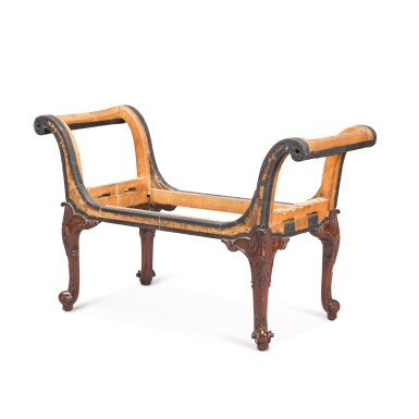 View full screen - View 1 of Lot 137. An early George III mahogany and beech window seat, circa 1760.