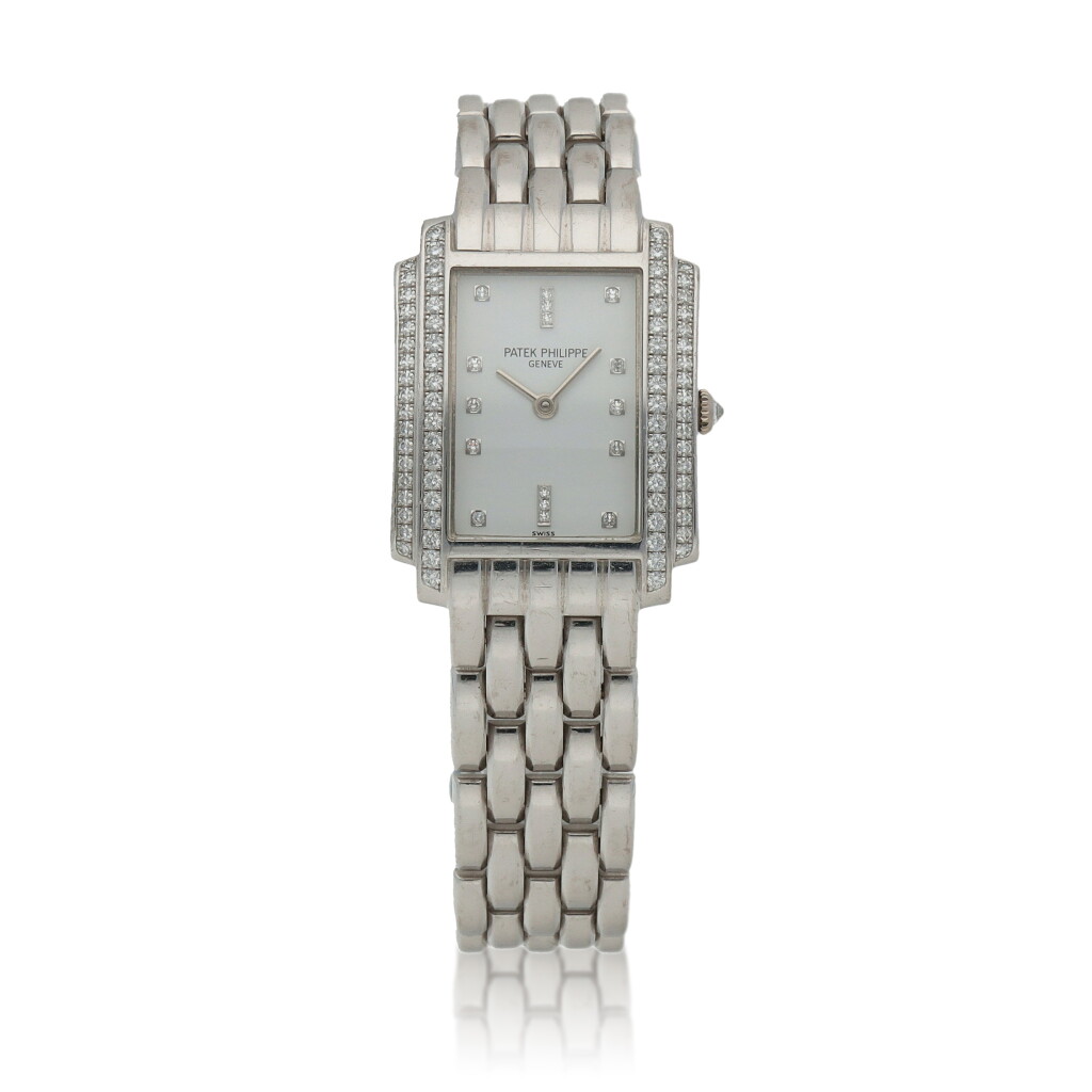 View full screen - View 1 of Lot 26. Gondolo, Ref. 4825/101G White gold and diamond-set wristwatch with bracelet Circa 1995.