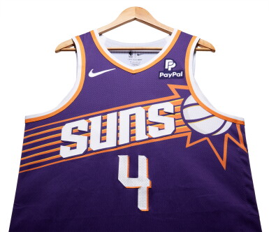 View full screen - View 1 of Lot 138. Isaiah Thomas Phoenix Suns 2024 NBA Playoffs Western Conference Round 1 Game Worn Icon Edition Jersey | Game 1.