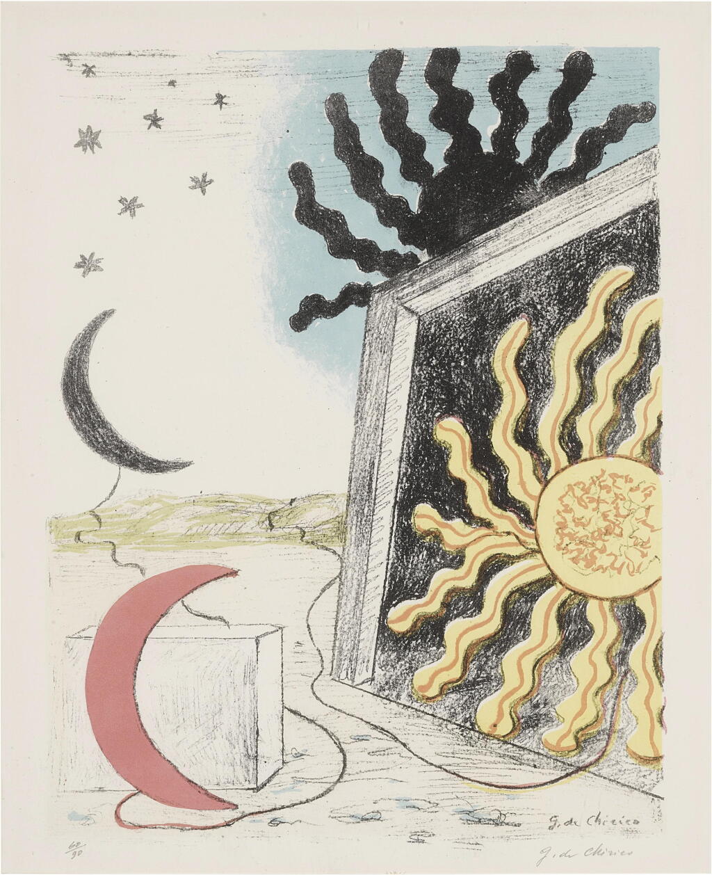 View full screen - View 1 of Lot 471. Luna e Sole in una Piazza (Ciranna 151).