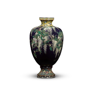 View full screen - View 1 of Lot 57. A cloisonné enamel vase | Attributed to Hayashi Kodenji (1831-1915) | Meiji period, late 19th century.