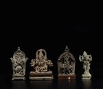 A group of four bronze figures of Ganesha, India and Nepal, circa 12th - 18th century