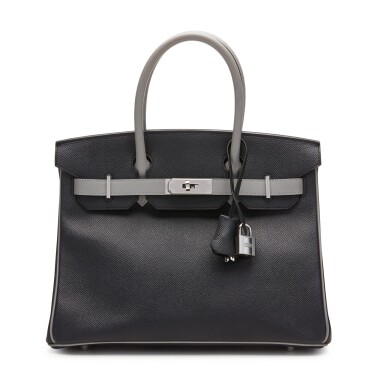 View full screen - View 1 of Lot 111. Black and Gris Mouette Epsom Leather HSS Birkin 30 Palladium Hardware, 2017.