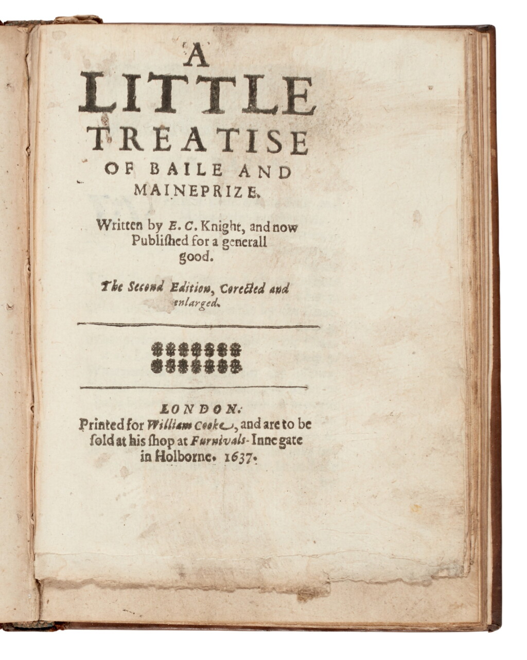 View full screen - View 1 of Lot 191. Legal tracts | A volume belonging to the Rev. Francis Astry, 1637-1648, contemporary calf.
