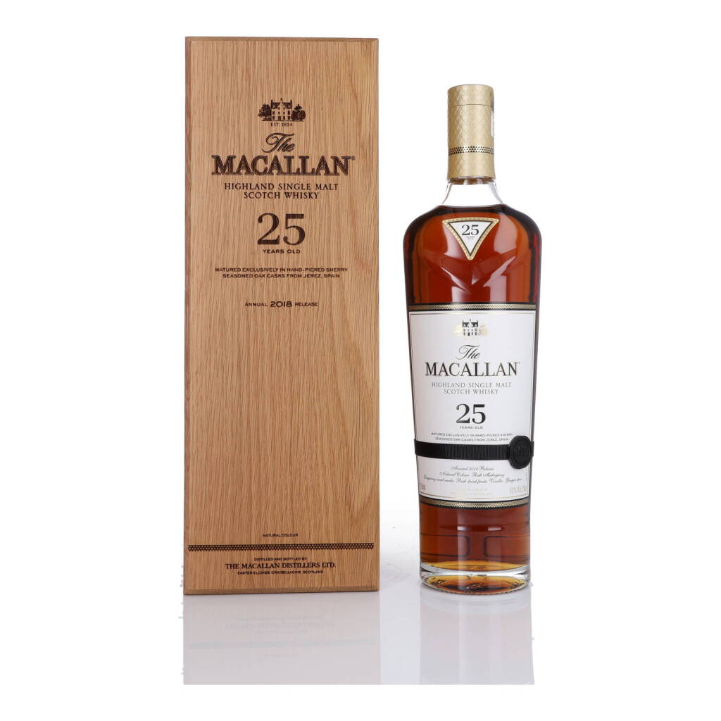 View full screen - View 1 of Lot 5. The Macallan 25 Year Old Sherry Oak 43.0 abv NV (1 BT 75cl).