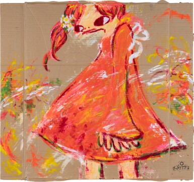 View full screen - View 1 of Lot 44. Girl in Red Dress | 紅裙子女孩.