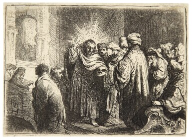 View full screen - View 1 of Lot 69. The Tribute Money (B., Holl. 68; New Holl. 138; H. 124).