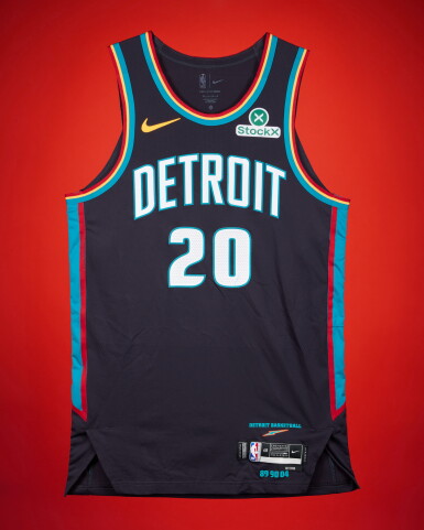 View full screen - View 1 of Lot 45. Chaz Lanier Detroit Pistons 2025-2026 Game Worn City Edition Jersey .