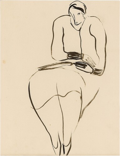 View full screen - View 1 of Lot 6036. Sanyu 常玉 | Lady Reading 閱讀的女人.