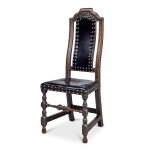 William and Mary Turned and Joined Maple 'Leather-Back' Side Chair, Boston, Massachusetts, Circa 1725