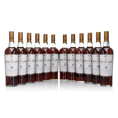 View full screen - View 1 of Lot 24. The Macallan 18 Year Old Sherry Oak 43.0 abv NV (12 Bottles 70cl).