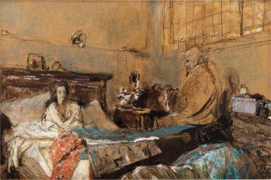 View full screen - View 1 of Lot 125. Reine et Thadée Natanson dans la chambre à coucher.