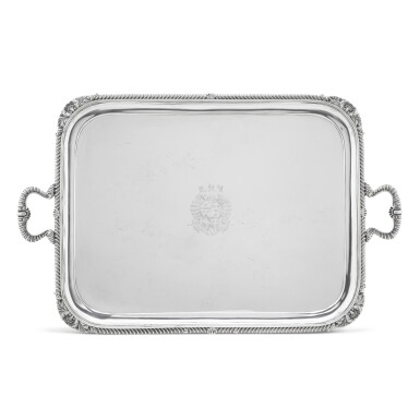 View full screen - View 1 of Lot 118. A silver tray, Martin & Hall, Sheffield, 1911.