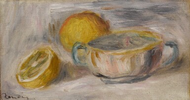 View full screen - View 1 of Lot 11. PIERRE-AUGUSTE RENOIR | LA TASSE ET LES CITRONS (NATURE MORTE AUX CITRONS).