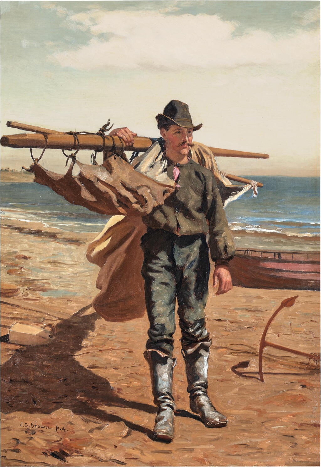 View full screen - View 1 of Lot 26. Fisherman Bringing in His Sails.