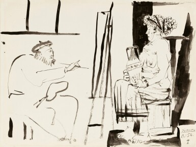 View full screen - View 1 of Lot 106. Modèle au vase.