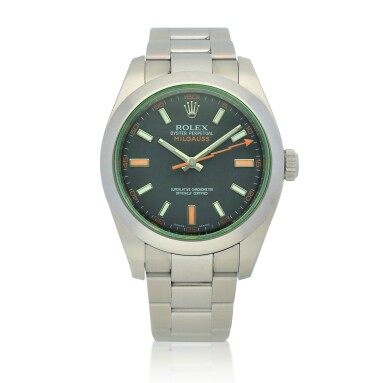 View full screen - View 1 of Lot 632. Retailed by Fourtané: Milgauss, Ref. 116400V Stainless steel wristwatch with bracelet Circa 2009.