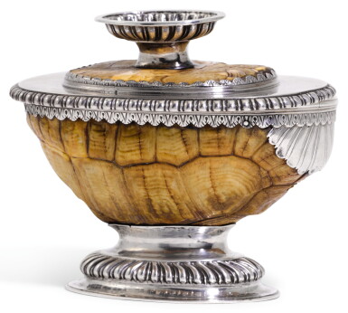 View full screen - View 1 of Lot 110. A SILVER MOUNTED TORTOISE CUP AND COVER/STAND, POSSIBLY SCOTTISH, CIRCA 1690.