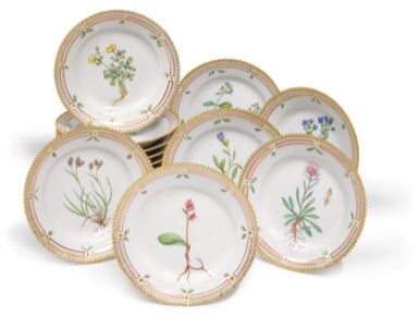 View full screen - View 1 of Lot 349. Twelve Royal Copenhagen ‘Flora Danica’ side plates, Modern.