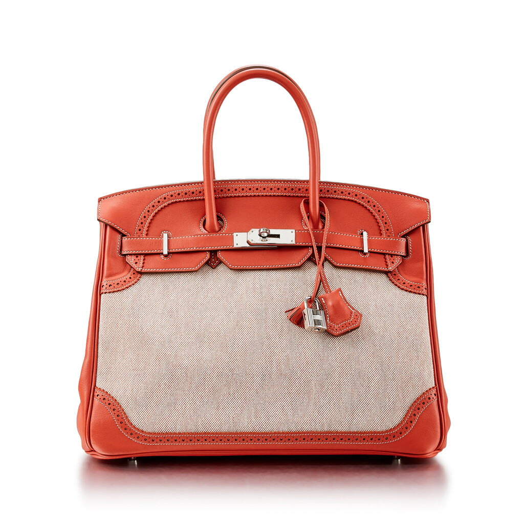 View full screen - View 1 of Lot 1081. Sanguine Swift and Toile Ghillies Birkin 35 Palladium Hardware, 2013 .