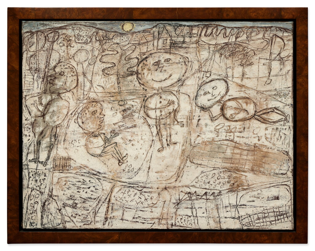 View full screen - View 1 of Lot 45. Paysage aux personnages: applaudissant à l'exercice exécuté par l'un d'eux (Il marche dans le chemin).