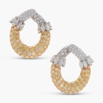 Pair of Coloured Diamond and Diamond ‘Jamaïque’ Earclips