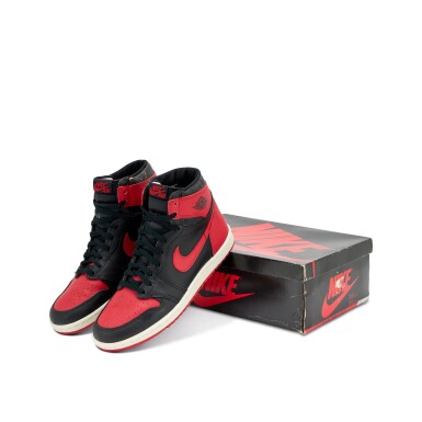 View full screen - View 1 of Lot 12. Nike Air Jordan 1 High 'Bred' 1985 | Size 10.5.