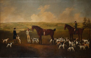 View full screen - View 1 of Lot 28. Samuel Frith with his Huntsman Jack Owen and Hounds. Chapel-En-Le-Frith Derbyshire.
