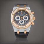 Royal Oak, limited edition, reference 26313SR.ZZ.D005CR.01 Montre bracelet chronographe en acier et or rose sertie de diamants avec date | Stainless steel and pink gold diamond-set chronograph wristwatch with date Vers 2013 | Circa 2013