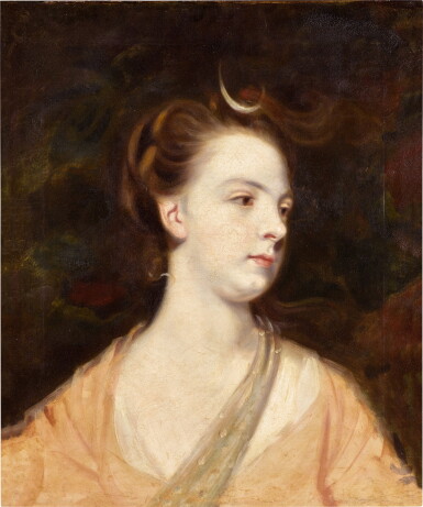 View full screen - View 1 of Lot 134. Portrait of a lady as Diana, possibly Elizabeth Montagu, Duchess of Manchester (1741-1832).