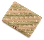 A rare Fabergé jewelled two-colour gold cigarette case, workmaster August Hollming, St Petersburg, 1899-1908