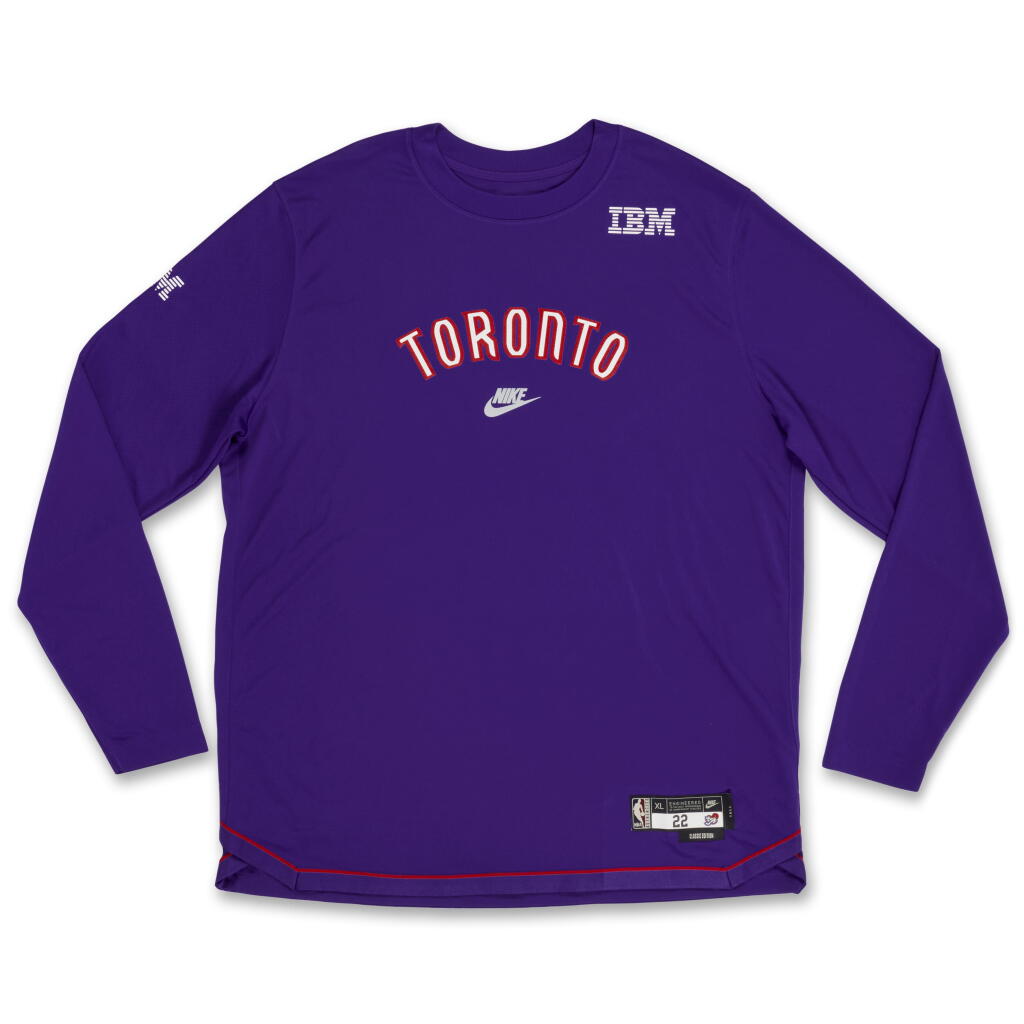 View full screen - View 1 of Lot 163. Ulrich Chomche Toronto Raptors 2024-2025 Classic Edition Warmup Set .